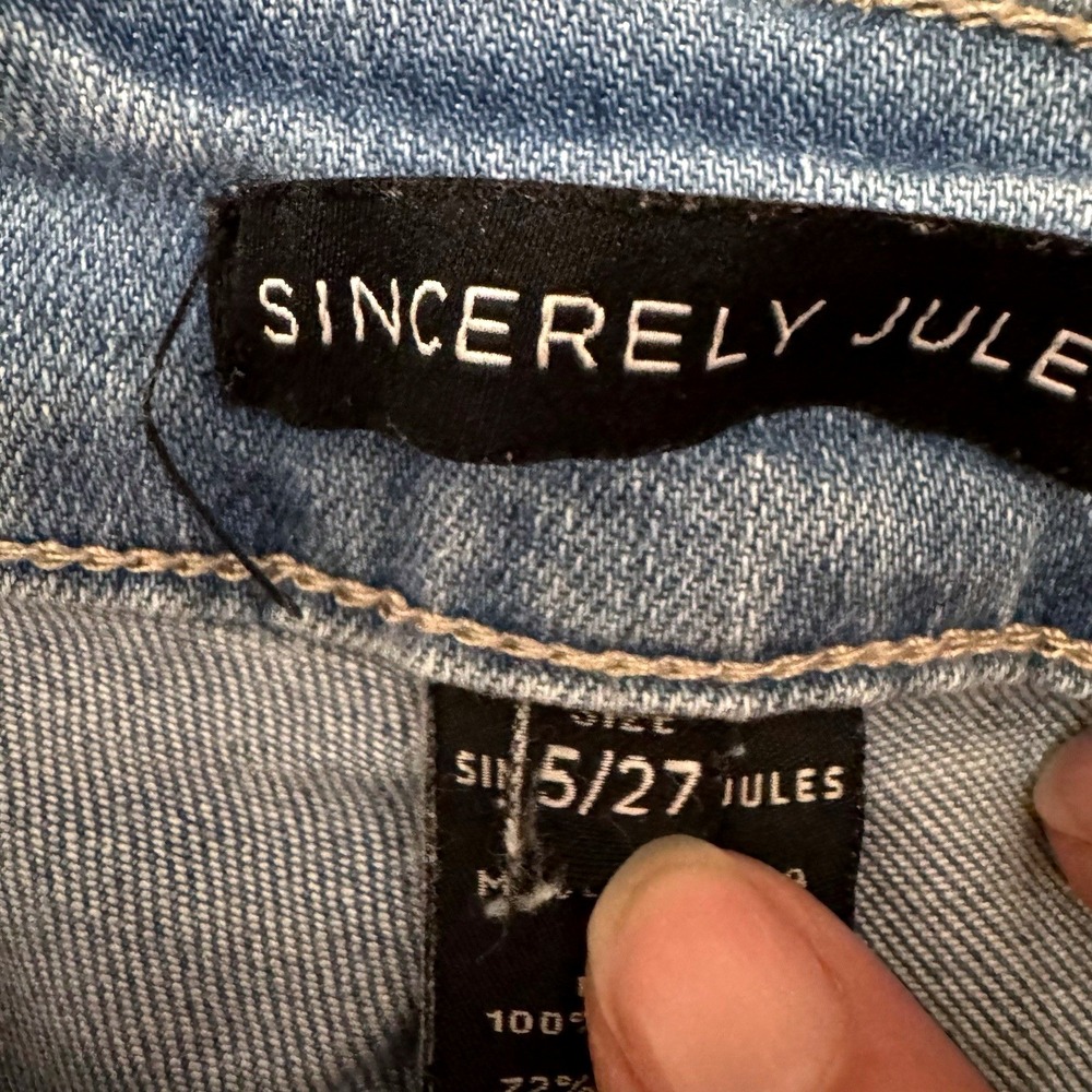 Sincerely Jules Straight Leg Jeans‎ Womens 5/27 Light Wash Distressed SJ22706AG2 - Picture 6 of 7